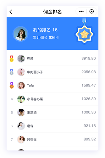 分销商城系统佣金排名